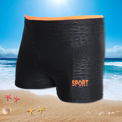 全新防水降阻速干面料防鳄鱼皮彩色腰温泉沙滩韩版男士平角游泳裤