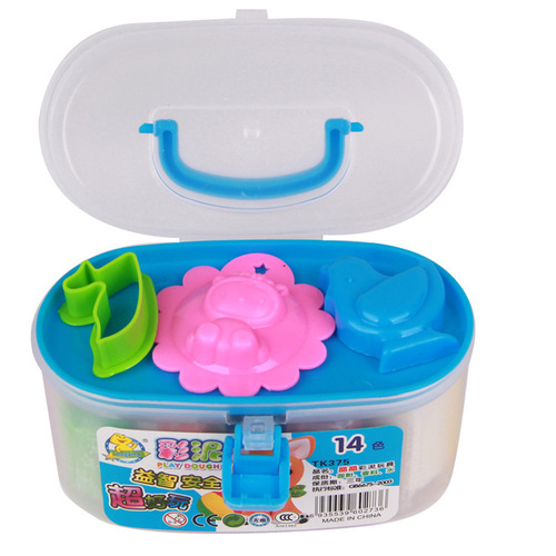 Factory promotional gift children's clay toys 14-color clay storage box plasticine plus mold