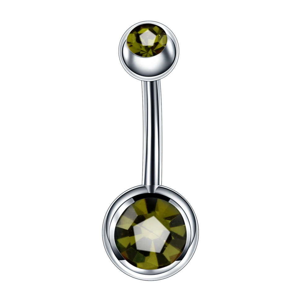 Fashion Geometric Stainless Steel Inlay Zircon Belly Ring display picture 8