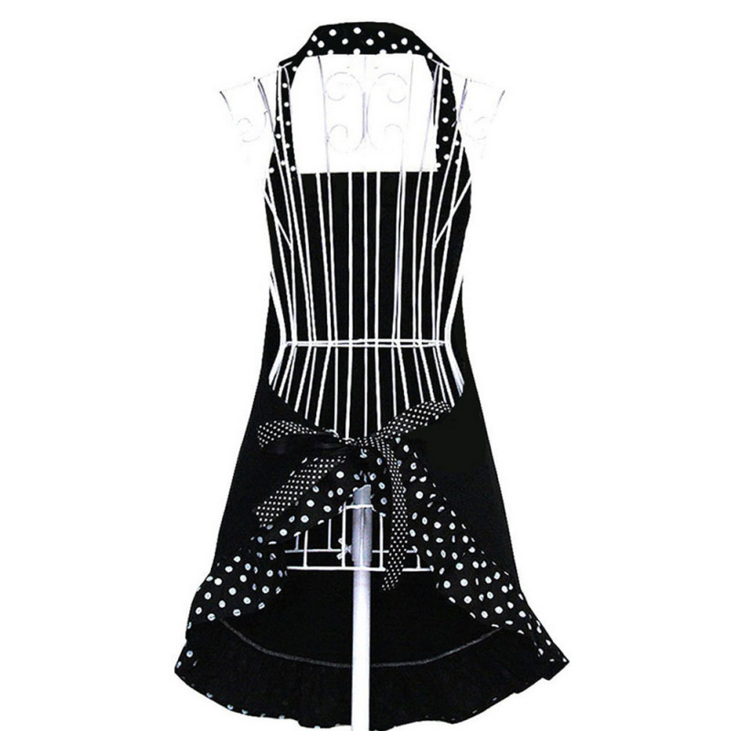 圍裙廠家韓版可愛公主全棉圍裙時尚格子天藍(lán)色美甲美容圍裙工作服