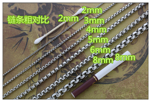 Stainless steel square pearl Guan Gong Guanyin Buddha Thai Buddha pendant pendant jade pendant with chain titanium steel men and women necklace
