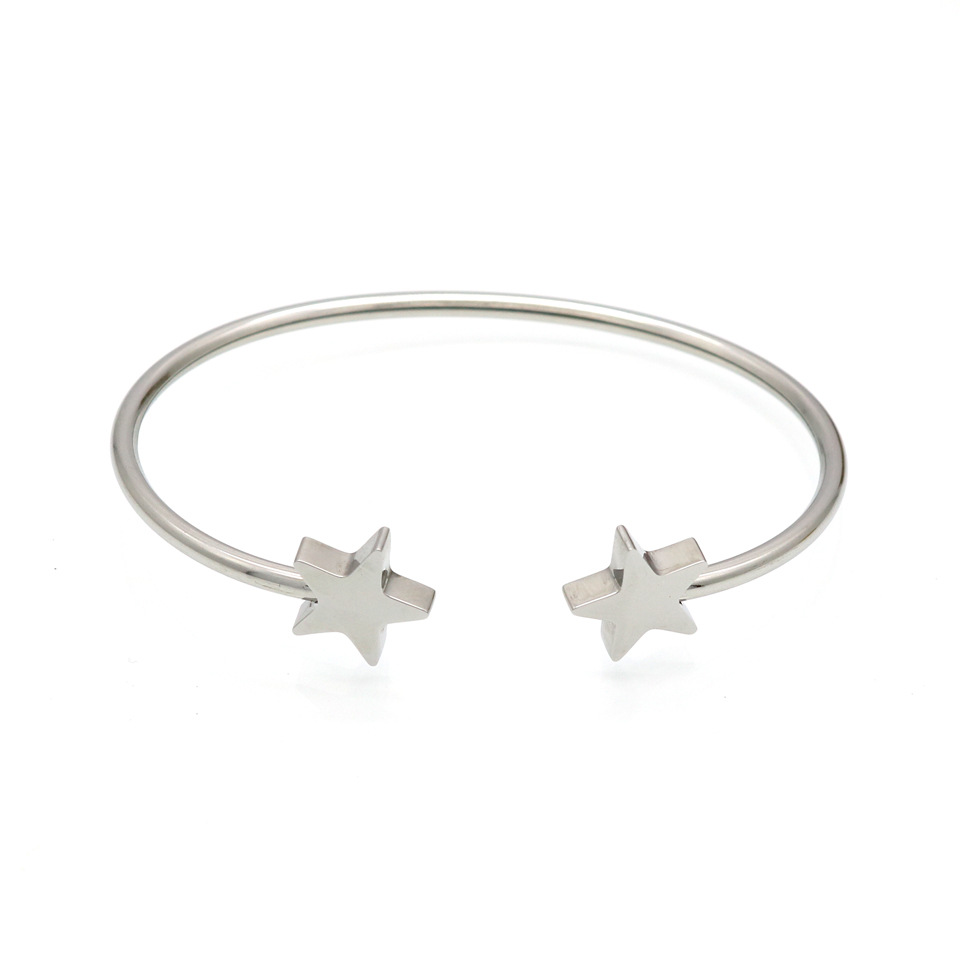 Simple Style Star Titanium Steel Plating Gold Plated Bangle display picture 1