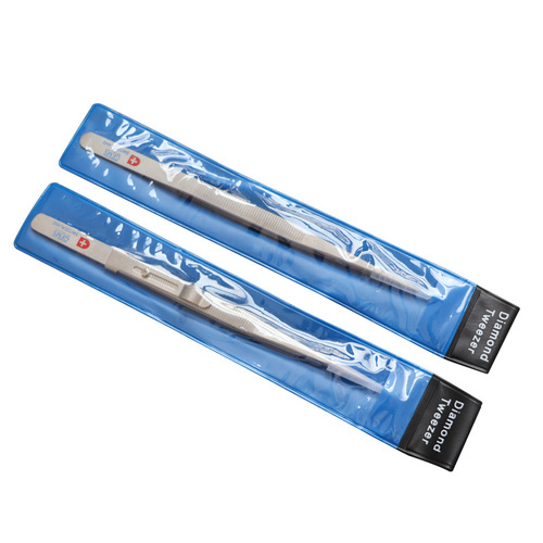 Jewelry jewelry tweezers wholesale 304 stainless steel tweezers thickened and hardened tips special anti-slip drill clips
