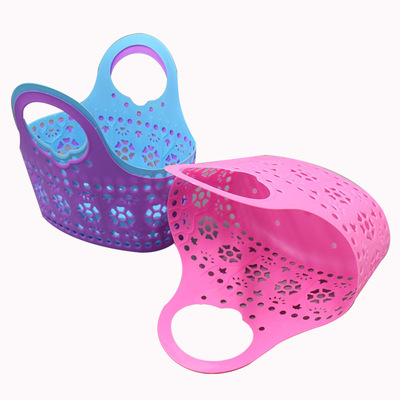 沐浴篮子洗澡手提篮塑料洗浴篮浴室收纳篮浴筐多用收纳筐厂家批发