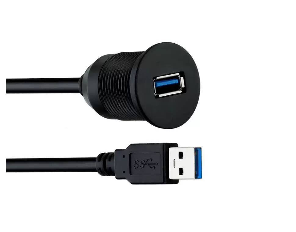 USB3.0 waterproof line car rotary ship motorcycle instrument panel data extended line 1 meter