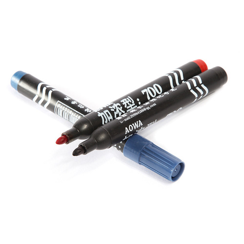 Wholesale water-based/oil-based inerasable marker express logistics pen extended ink 700 black red blue hook line pen