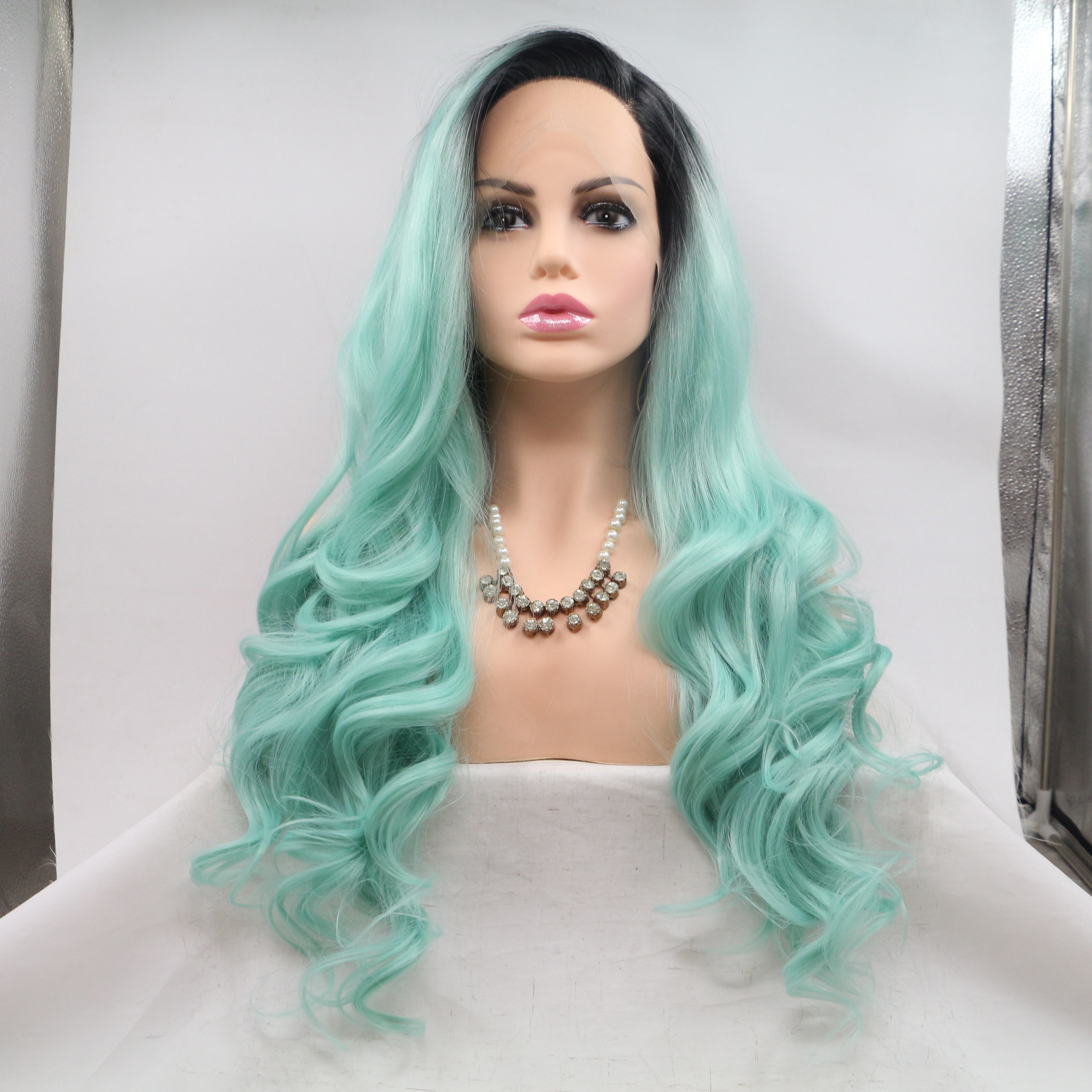 NEWLOOK PW1035 nueva moda peluca de cabello largo peluca de encaje peluca de enseñanza