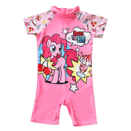 Children's swimsuit, middle and large children's one-piece sunscreen quick-drying suit, baby girl student, cute swimsuit with hat