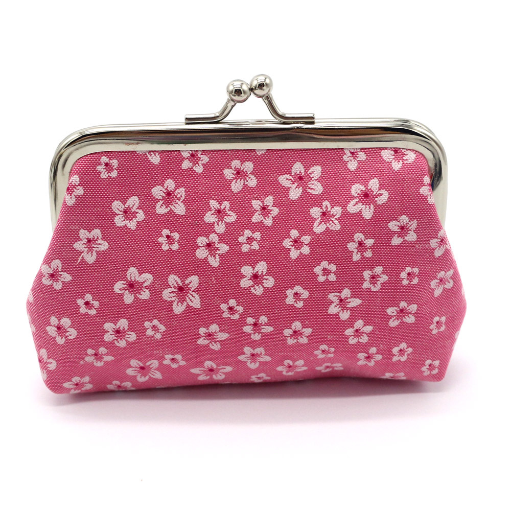Women's Gender Women's Flower Cloth Lock Clasp Coin Purses