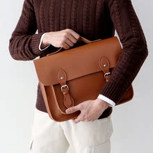 新款韓版pu皮男式手提包 純色復古單肩包 創意時尚斜跨劍橋手拎包