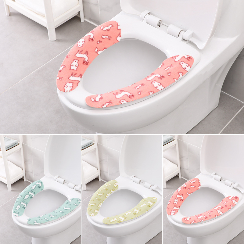 3对装马桶贴坐便器垫可爱卡通冬季加厚保暖座便套坐便贴马桶垫子