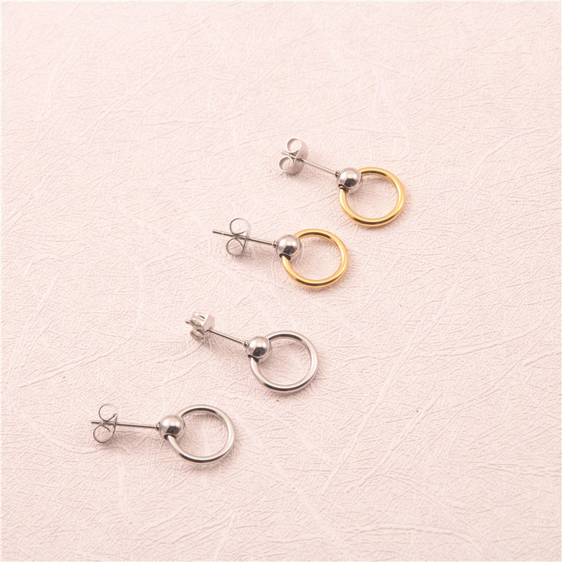 Fashion Geometric Titanium Steel Plating Ear Studs 1 Pair display picture 3