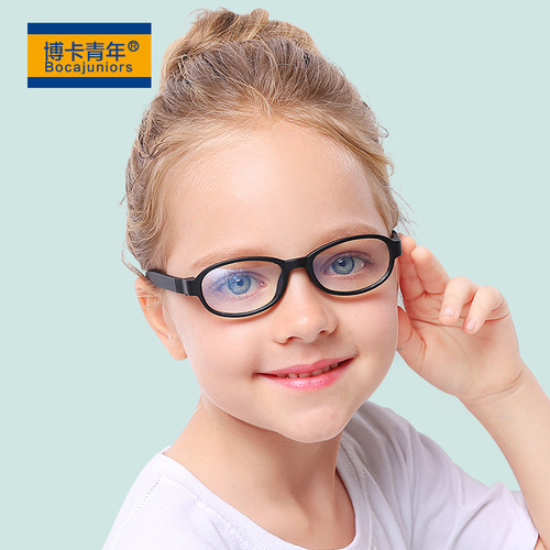 男女儿童防蓝光眼镜时尚小孩电脑护目镜硅胶小孩游戏平光镜 F8154