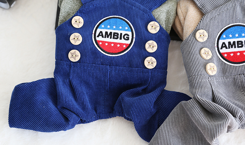 星星扣背带四脚衣