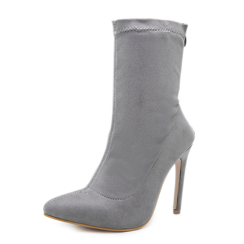 Pointed socks for women sexy heel suede boots for women_voghion.com