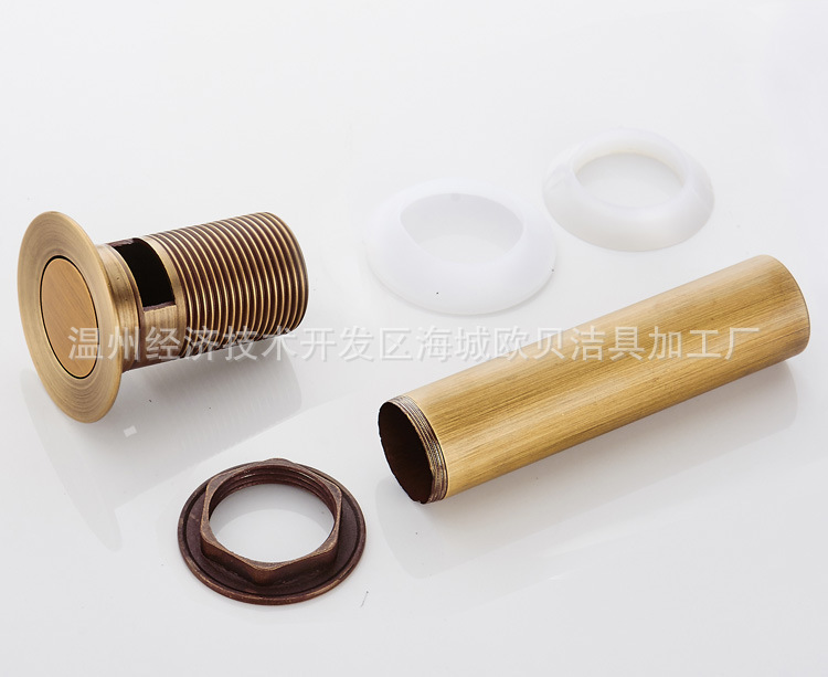 面盆仿古下水器古铜色全铜下水器大蘑菇小弹跳翻板批发跨境亚马逊