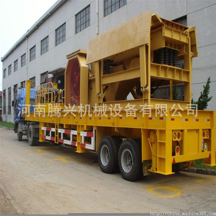式石料生产线 石灰石车 建筑垃圾轮式移动破碎站厂家