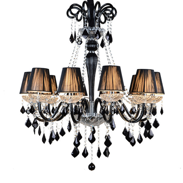 Black cristal coffee ceiling lamp