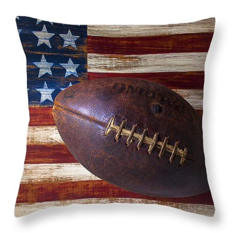 old-football-on-american-flag-