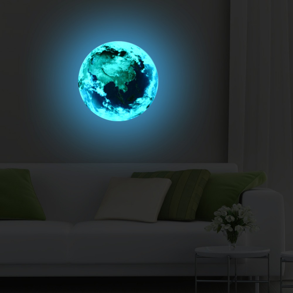 Moon Earth Luminous Wall Stickers 3d Stereo Carved Cartoon Luminous Stickers Decorative Stickers