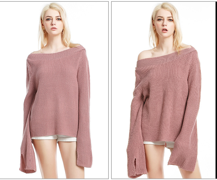 solid color trumpet sleeve sweater  NSYH51707