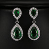 Classic zirconium, earrings, suitable for import, European style, light luxury style