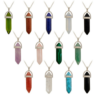 �羳���u��Ȼʯ����������ˮ�����ӏ��^ quartz Point Pendant