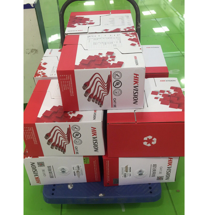 Hikvision 0.5 Cable de red Super Five Cable de red Haikang DS-1LN5E-S/E Cable de red de cobre sin oxígeno 8 núcleos 05