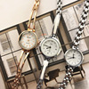Trend fashionable retro women's watch, metal bracelet, Korean style, wholesale