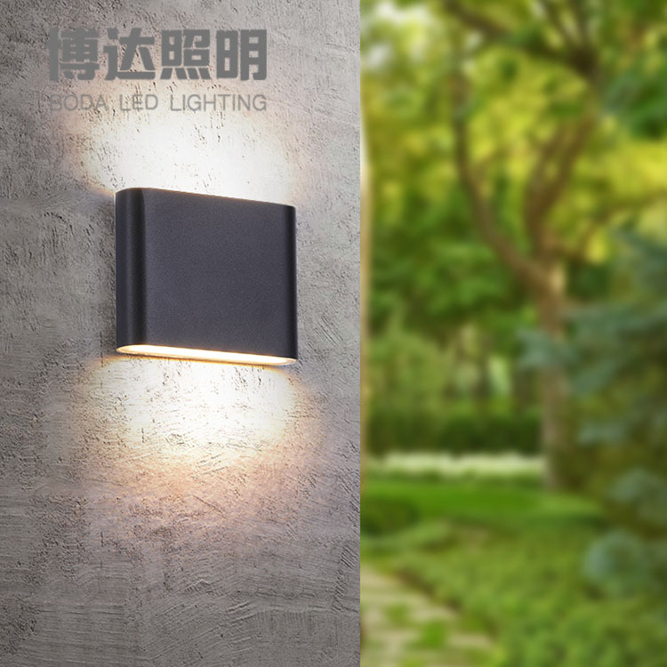Creativo LED ultra-Delgado lámpara de pared al aire libre rectangular arriba y abajo de la foto de doble cabeza dormitorio pared patio interior y al aire libre