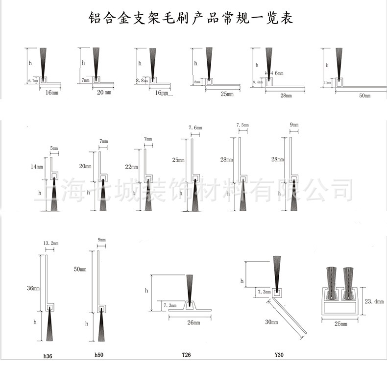 上海七城装饰材料有限公司工业毛刷