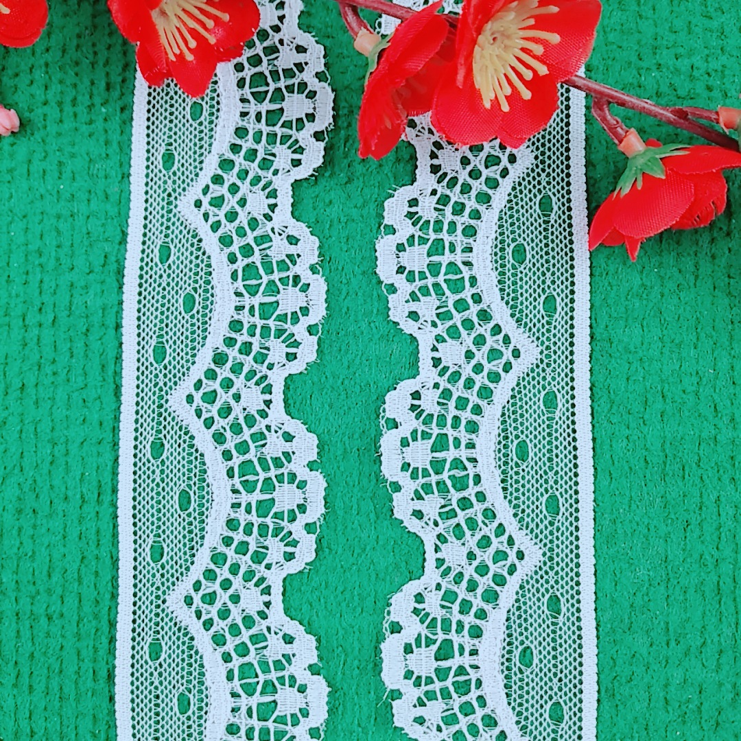 义乌厂家现货供应 4CM裙摆无弹波浪花边 DIY头饰窗帘配件蕾丝花边