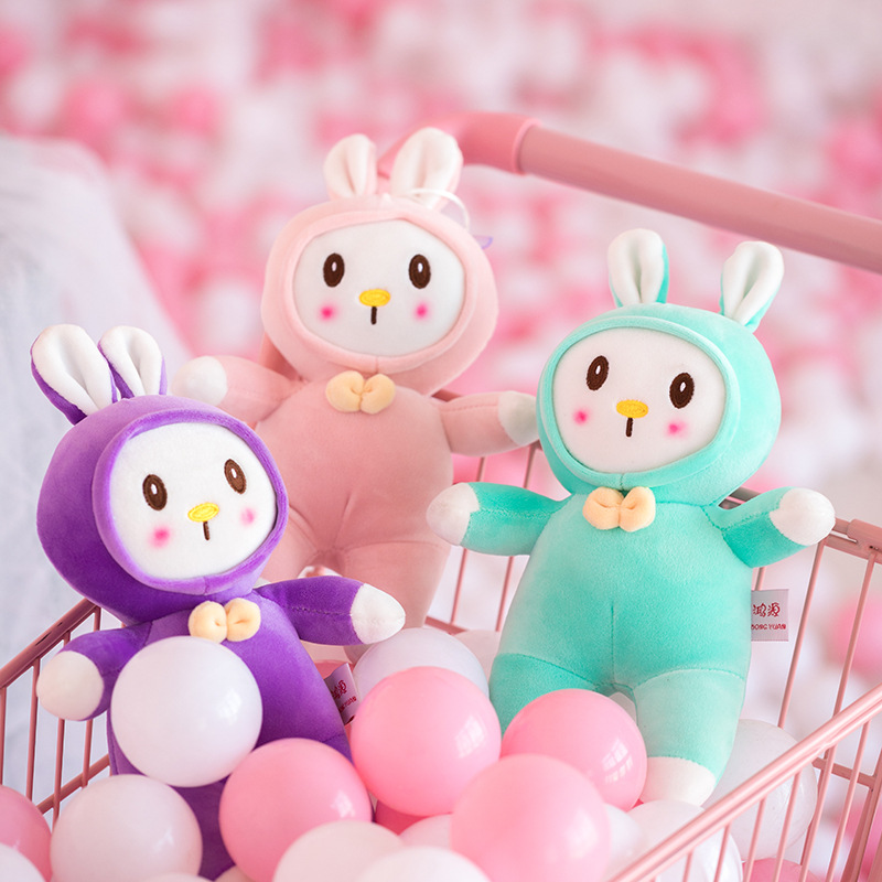 热销款羽绒棉软体巧兔公仔兔毛绒玩具 抱枕抓机娃娃儿童生日礼物