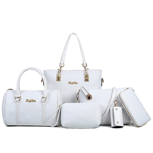 Cross-border women's bags  new fashion trend embossed six-piece set mother-in-law bag single shoulder crossbody handbag women's bag wholesale