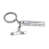 DIY car pendant Drive Safe Handsome I love you keychain stainless steel