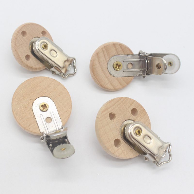 29mm35mm clip de chupete de haya clip de chupete de madera suministros infantiles Seguridad Protección del Medio Ambiente chupete cadena clip
