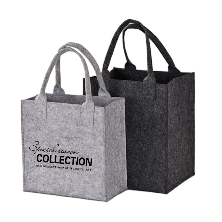 环保毛毡布袋厂家定制超市手提袋大商场手提购物毛毡布袋印刷LOGO