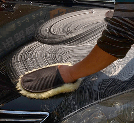 Wool car washing gloves, car waxing gloves, cleaning and polishing car supplies, plush bear paws, factory direct sales and wholesale