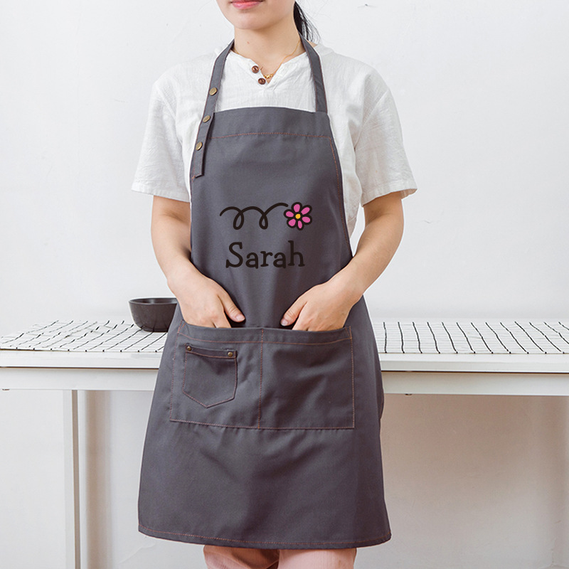 Estilo coreano moda personalizable logo cocina hornear manicura materna e infantil tienda restaurante cafetería leche té trajes delantal