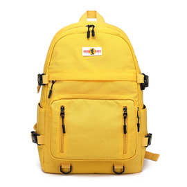 新款纯色双肩包户外旅行包中学生男女背包日韩休闲大容量背包代发