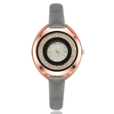 smeeto新款流沙水钻女士石英手表时尚欧美圆型女士腕表现货批发|ms