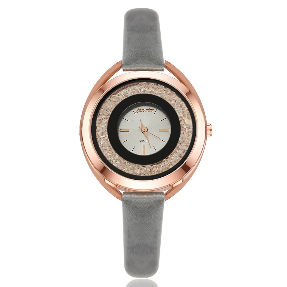 smeeto新款流沙水钻女士石英手表时尚欧美圆型女士腕表现货批发|ms