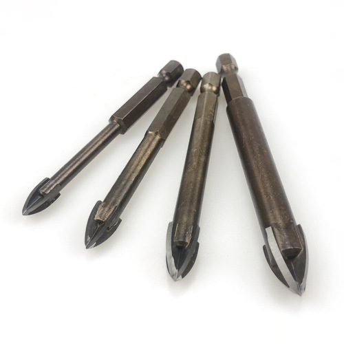 Ceramic tile drill bit 6mm glass hole opener multi-functional cross alloy triangle drill ceramic cement marble drilling