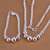 Size Beads Two piece set spherical Simplicity Silver ornament suit Europe and America Jewelry jewelry Wechat best seller