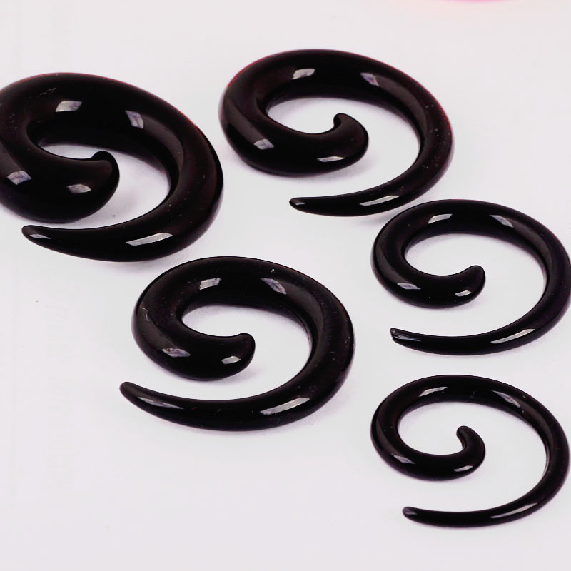 Acrylic Black Snail Ear Expander Piercing Jewelry - 10mm Multi-Color Options Wholesale detail image 8