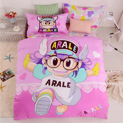 厂家直销  1.2米儿童全棉卡通三件套  学校宿舍单人床全棉三件套