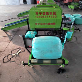 70型打捆包膜机图片 青储大圆捆包膜机视频 玉米杆饲料打捆包膜机