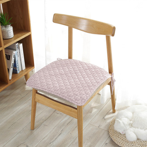 Custom-made and drop-shipped Nordic modern minimalist color-woven, washed pure cotton chair strap, solid color fabric anti-slip dining chair pad