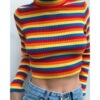 Spring long sleeve color striped slim knit