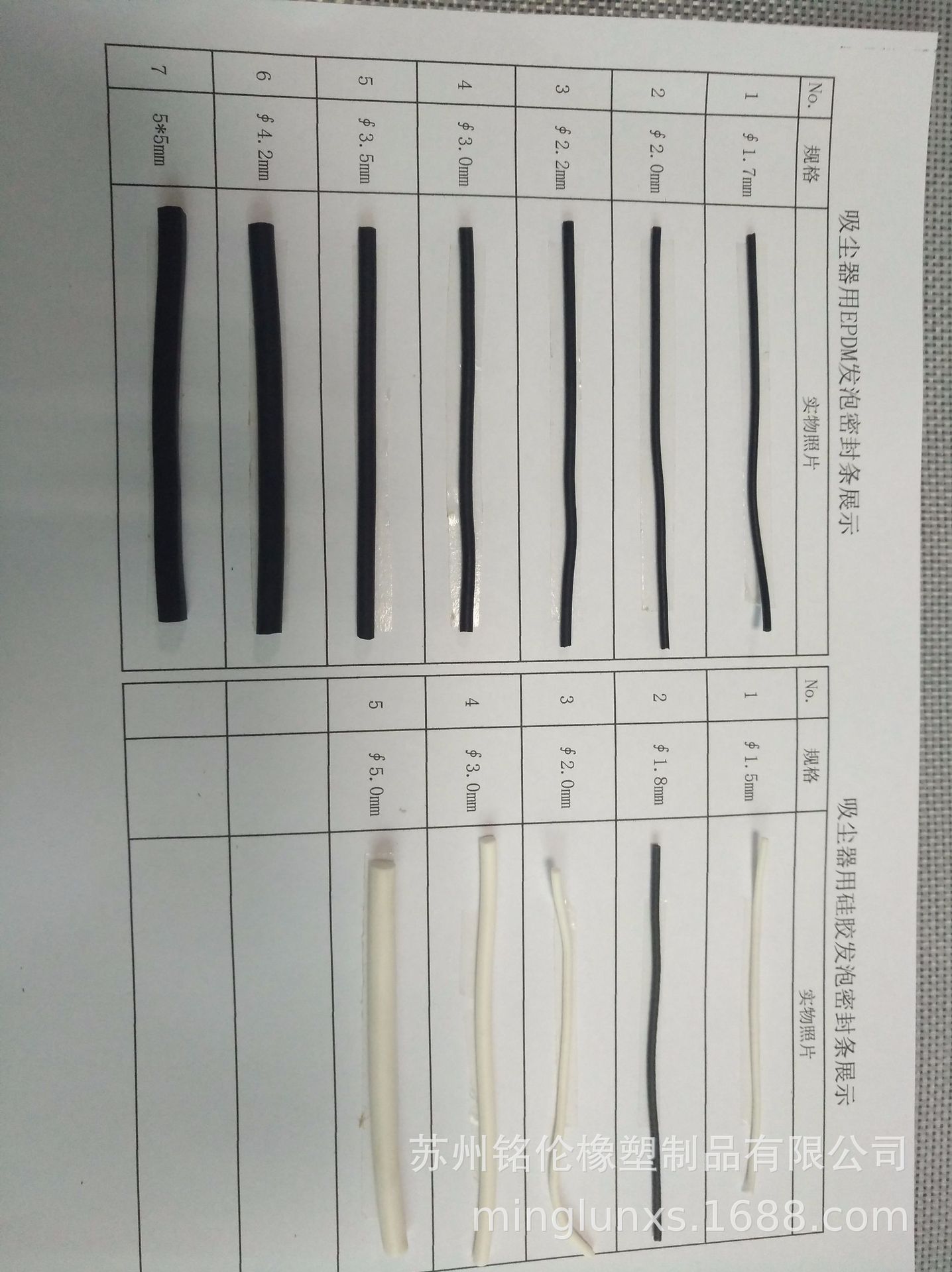 吸尘器用EPDM/硅胶发泡密封条
